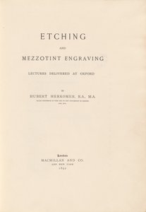 Ætsnings- og mezzotintgraveringsforedrag leveret i Oxford