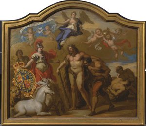 Allegory of the Power of Great Britain by Land, design til et dekorativt panel til George I