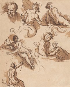 Ark med klassiske figurstudier af Sir James Thornhill