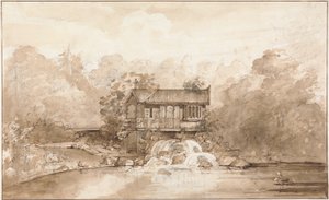 Design til Hermitage, Virginia Water (pen og brunt blæk over grafit med vask på papir)