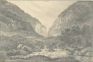 Saltina-dalen nær Brieg ved indgangen til Simplon af Sir John Frederick William Herschel