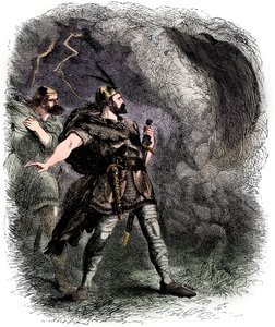 Macbeth og Banquo støder på de tre hekse, 1858