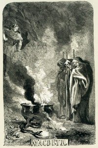 Macbeth besøger de tre hekse på den sprængte hede, 1858