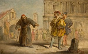 Scene fra Shakespeares The Merchant of Venice, 1865. af Sir John Gilbert