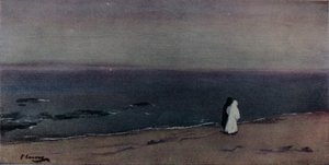 Stranden, måneskin, c1908