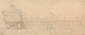 Skitse af en halv facade til et kongeligt palads, Hyde Park, London af Sir John Soane