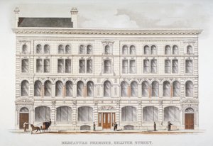 Udsigt over merkantile lokaler, Billiter Street, City of London, 1875 af Sir Joseph Causton and Sons