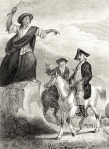 Meg Merrilies forudsiger faldet af House of Ellangown, illustration fra 