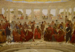Et publikum i Athen under [repræsentationen af] 