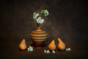 Rustikt stilleben med blomster af Siyu_Wei APA