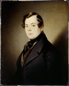 Portræt af digteren Vladimir Grigorievitch Benediktov (1807-1873) (Portræt af digteren Vladimir G. Benediktov) - Peinture de Sandor Kozina (1808-1873), huile sur toile (67x54 cm), ca. 1840 - A. Pushkin Memorial Museum, St. . Petersborg (Rusland) af Sándor Kozina