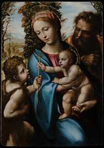 Den hellige familie med Johannes Døberen som dreng, 1525-1528