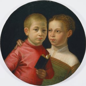 Dobbeltportræt af en dreng og en pige fra Attavanti-familien af Sofonisba Anguissola