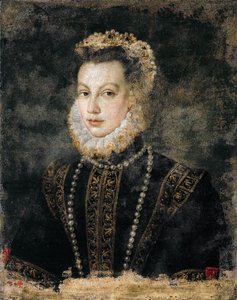 Elisabeth af Frankrig (Isabelle de Valois, Isabel de la Paz) - Elisabeth af Valois (1545-1568), dronning af Spanien - Sofonisba Anguissola (ca. 1532-1625). Olie på lærred, ca. 1599. Mål: 68x54 cm. Kunsthistorisk Museum, Wien