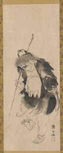Gama Sennin kinesiske Hou Xiansheng og hans trebenede tudse, Edo-periode, 1700-tallet.
