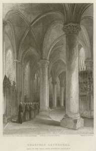 Chartres Cathedral, bagsiden af koret fra Northern Aisle of Do af Solomon Alexander Hart