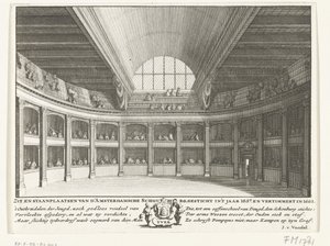 Jacob van Campens Teater set fra scenen, 1658 af Solomon Savery