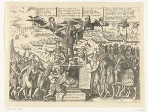 Gengivelse af tegneserien på statuen af ​​Alva, 1571 af Sons, and Stewart, G. Waterston