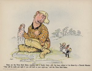 Illustration til Further Doings of the Three Bold Babes (farvelitografi) af Sophia Rosamond Praeger