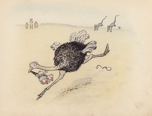 Illustration til Little Twin Dragons af S Rosamond Praeger (farvelitografi)