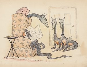 Illustration til Little Twin Dragons af S Rosamond Praeger (farvelitografi) af Sophia Rosamond Praeger