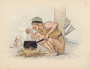 Illustration til Little Twin Dragons af S Rosamond Praeger (farvelitografi)