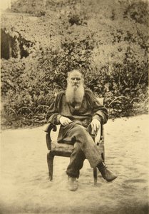 Den russiske forfatter Leo Tolstoy, Yasnaya Polyana, nær Tula, Rusland, 1890