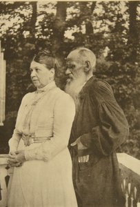 Den russiske forfatter Leo Tolstoy og hans kone, Sophia, Rusland, 1890