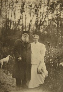 Den russiske forfatter Leo Tolstoy og hans kone Sophia Tolstaya, Rusland, 1895
