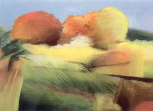 Flammende efterår, 2001 (pastel på papir)