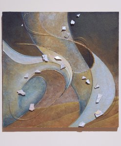 Englene, 2007 (panel, plexiglas, tekstil, bly, tråd, forgyldning, pigment, stål)
