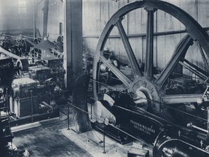 Interiør, motor- og dynamorum, Crown Reef Gold Mining Company (s/h-billede) af South African Photographer