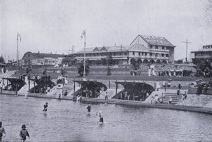 Ocean Beach, viser Beach Hotel, Durban (s/h-billede) af South African Photographer