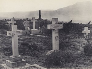 Officersgrave ved Majuba (s/h-billede) af South African Photographer