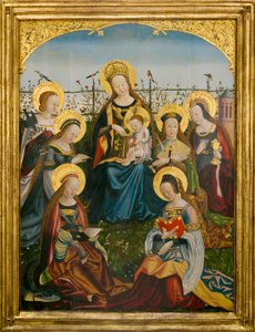 Triptykon af Jomfruen og barnet med helgener (midterste panel)
