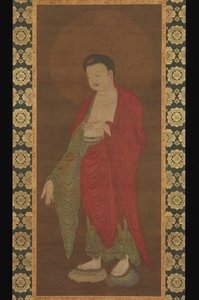 Buddha Amitabha, der stiger ned fra sit rene land