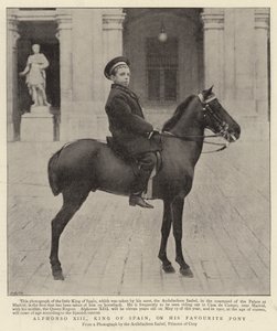 Alfonso XIII, konge af Spanien, på sin yndlingspony