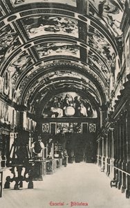 Biblioteket i El Escorial, Spanien (s/h-foto) af Spanish Photographer