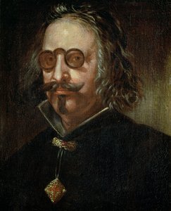 131-0795082 Portræt af Francisco de Quevedo y Villegas (1580-1645) (olie på lærred) af Spanish School
