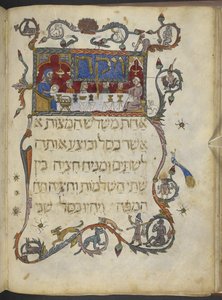Tilføj MS 14761 f.20v The Passover Meal, Nordspanien, fra 