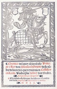 Alfonso XI, konge af Castilla y Leon, til hest, 1551 af Spanish School