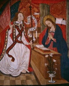 Bebudelse, panel fra kirken San Andres of Tortura, slutningen af det 15. århundrede-begyndelsen af det 16. århundrede (malet træ) af Spanish School