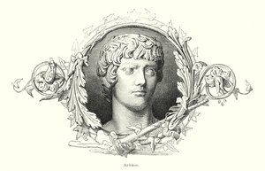 Antinøs, bitnjisk græsk ungdom og favorit hos den romerske kejser Hadrian (litho) af Spanish School
