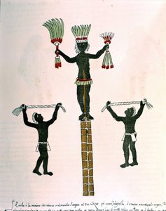 Aztec Games i Codex Vaticanus 3738 (Codex Vat. Rios.). Faksimile af manuskriptet af dominikaneren Pedro de los Rios, mellem 1570 og 1589, Bibl. Vatikanet. af Spanish School