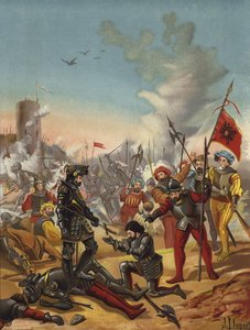 Tilfangetagelse af kong Frans I af Frankrig i slaget ved Pavia, Italien, 1525