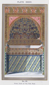 Divan, Court of The Fish Pond (farve litho) af Spanish School