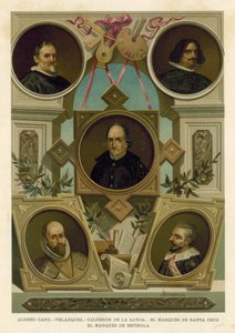 Berømte spanske historiske figurer fra det 17. århundrede af Spanish School