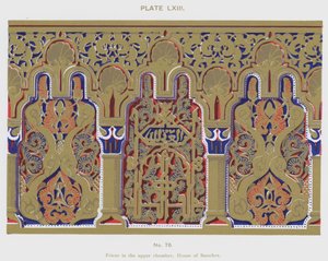 Frise i det øvre kammer, House of Sanchez (farve litho) af Spanish School