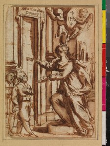Literacy unlocking the door to learning, formerly "Wisdom opening the door of knowledge", 1575-1600dani af Spanish School