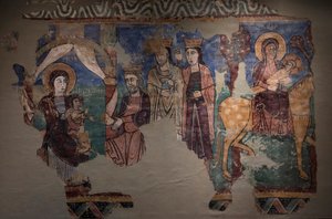 Vægmaleri Oprindelse af kirken iglesia de la Asuncion de Mar